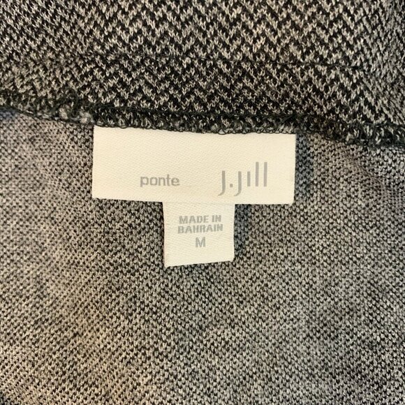 J. Jill Ponte Knit Tunic Top Womens Size M Gray Herringbone Boat Neck 3/4 Sleeve - Picture 2 of 15